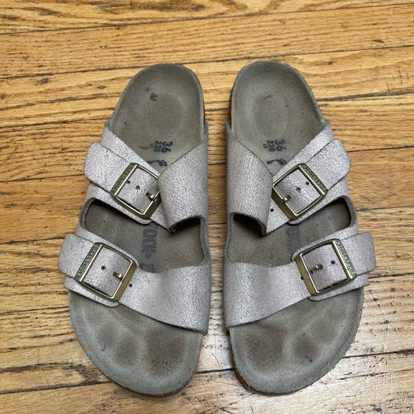 Birkenstock Arizona Leather Slide Sandals Sz Womens L5 - Picture 3 of 9